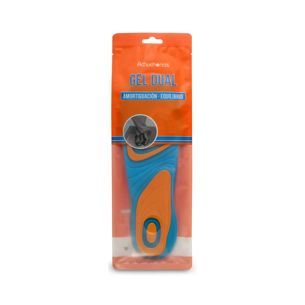 Plantillas gel dual, amortiguación, equilibrio, talla 42/46.