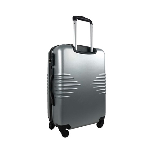 Maleta grande rígida de color gris de 70 cm. tipo trolley con 4 ruedas y cierre por código, AIRPORT ALCAMPO.