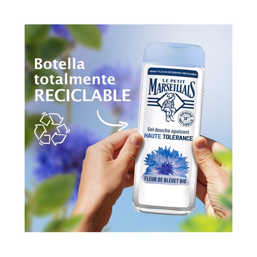 LE PETIT MARSELLAIS Gel para ducha o baño calmante con flor de Aciano, para bebés y pieles sensibles 400 ml.