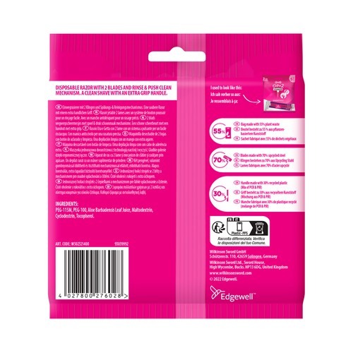 WILKINSON My intuition essentials Cuchilla de depilación femenina desechable, con cabezal de doble hoja 5 uds-