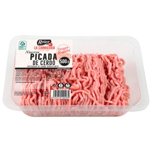 Imagen de Bandeja de preparado de carne picada (burger meat) de cerdo, elaborada sin gluten ROLER La carniceria 500 g.