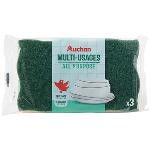 Imagen de PRODUCTO ALCAMPO Estropajo de fibra verde con esponja 3 uds.