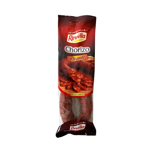 REVILLA Chorizo sarta picante, sin colorantes y sin gluten REVILLA 250 g.