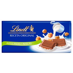 LINDT Chocolate con leche y avellanas 100 g