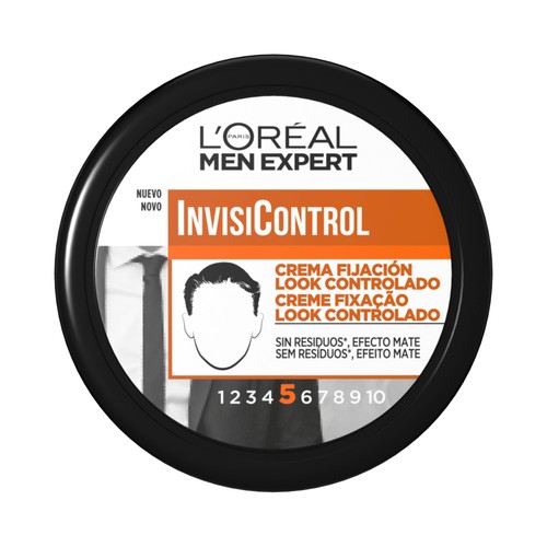 L"ORÉAL Crema fijadora para peinado look controlado, fijación media y acabado efecto mate L´ORÉAL Men expert invisicontrol 150 ml.