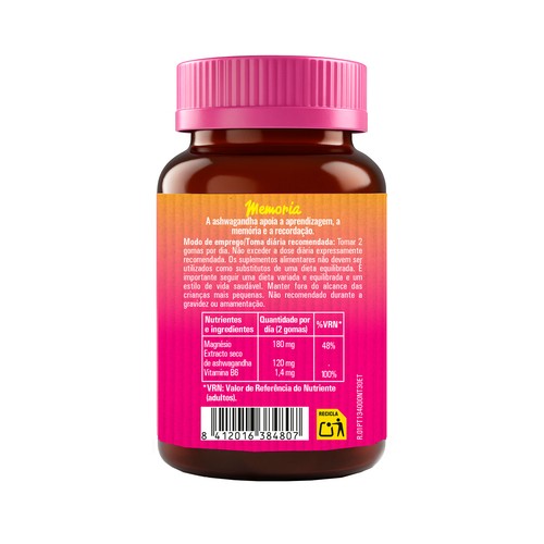 NATURTIERRA Memoria Gominolas (gummies) de magensio y Ashwagandha 30 uds.