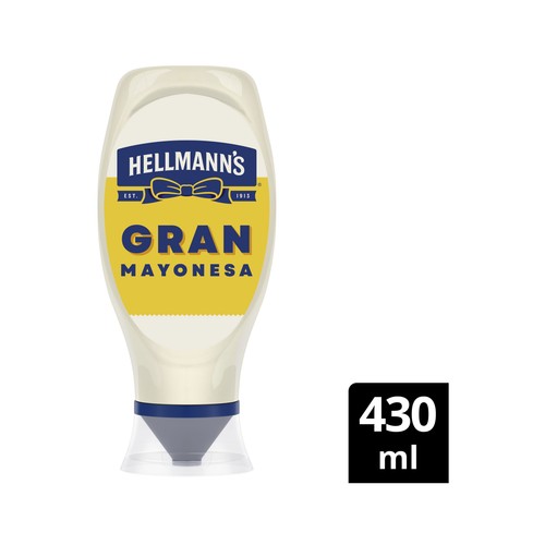 HELLMANN"S Salsa  Mayonesa formato bote bocabajo, 430 ml.