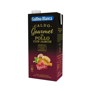 GALLINA BLANCA Gourmet Caldo de pollo con jamón brick 1 l.