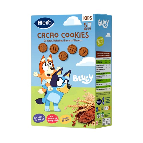 HERO Kids bluey Galletas de cereales y cacao a partir de 36 meses 100 g.