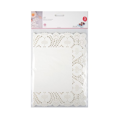 Blondas rectangulares, 35x25 centímetros PRODUCTO ALCAMPO pack de 12 unidades.
