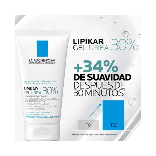 LA ROCHE POSAY Lipikar Gel exfoliante e hidratante, para pieles extremadamente secas, ásperas y gruesas 50 ml.