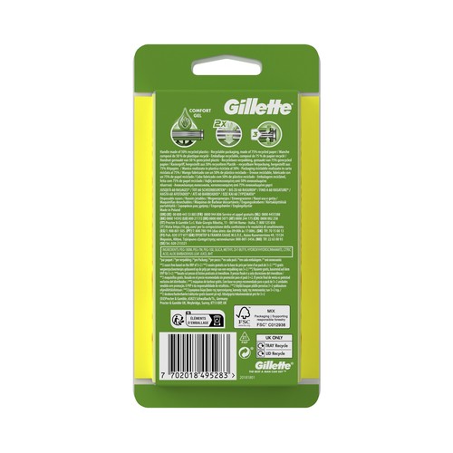 GILLETTE Sensor 3 sensitive Maquinilla de afeitar desehable con cabezal pivotante y flexible de 3 hojas 5 uds.