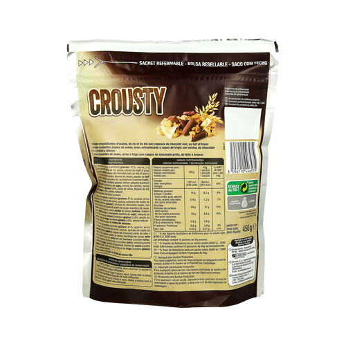 PRODUCTO ALCAMPO Cereal granola Crousty 3 chocolates PRODUCTO ALCAMPO 450 g.