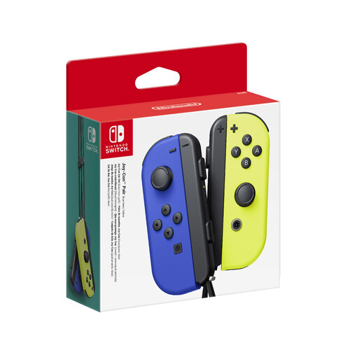 Set de mando Joy-Con izquierda y derecha para Nintendo Switch de color azúl y amarillo neón, NINTENDO.