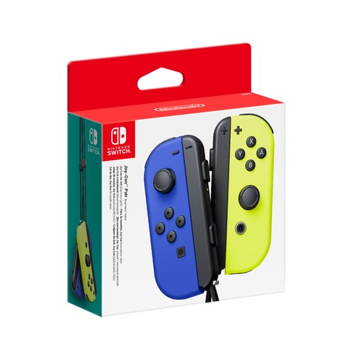 Set de mando Joy-Con izquierda y derecha para Nintendo Switch de color azúl y amarillo neón, NINTENDO.