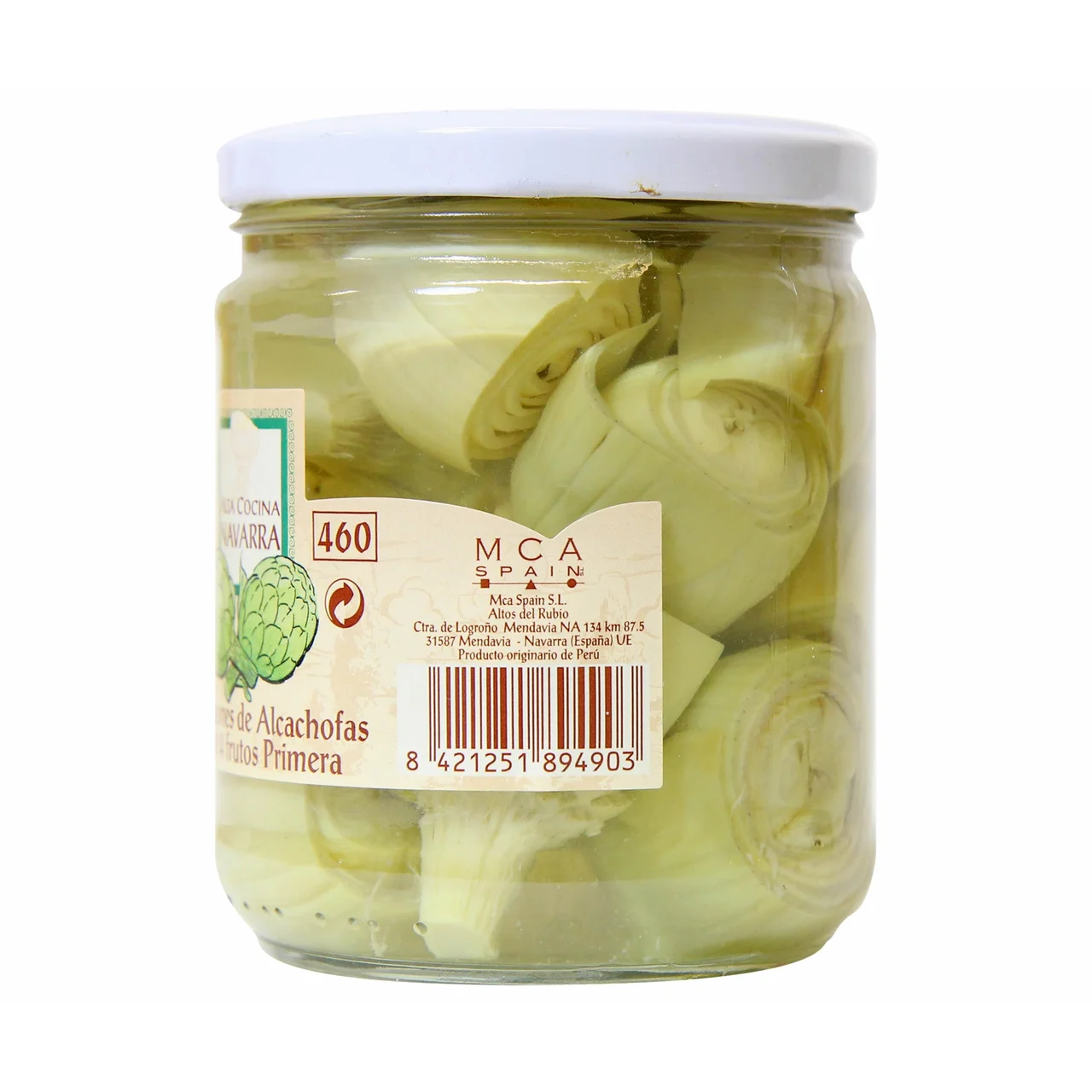 Corazones de alcachofas 10/14 piezas frasco de 240 g.