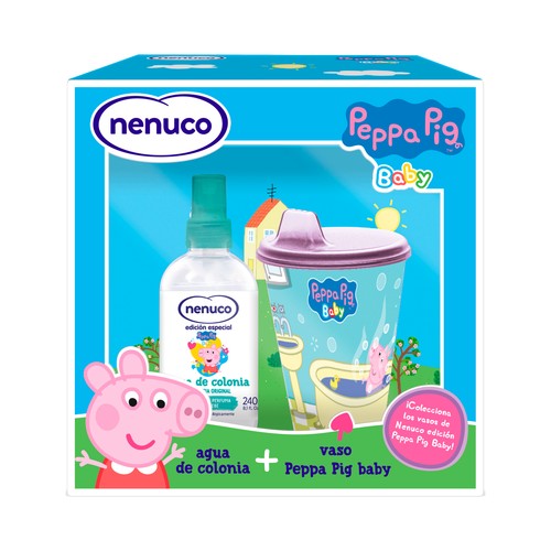 NENUCO Agua de colonia con fragancia original y vaporizador en spray NENUCO Peppa pig baby 240 ml.