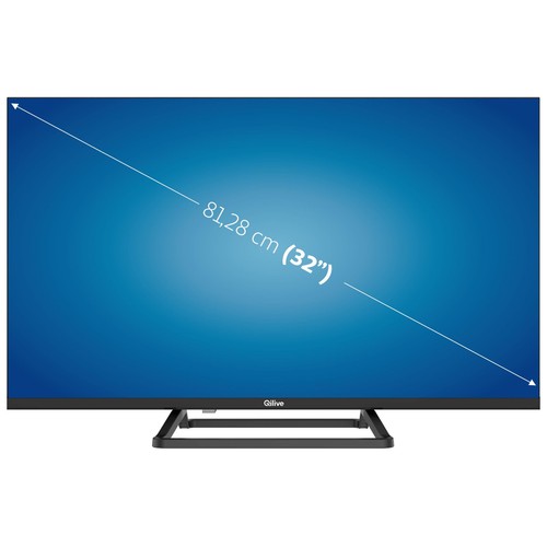 Televisión 81,28 cm (32") LED QILIVE Q32HA221B HD READY, SMART TV, WIFI, TDT T2, USB reproductor, 3HDMI, 60HZ.