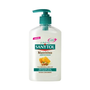 SANYTOL Jabón de manos líquido con almendras y jalea real y acción nutritiva 250 ml.