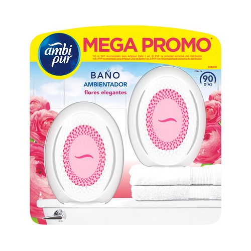 AMBIPUR Ambientador de baño flores elegantes 2 uds.