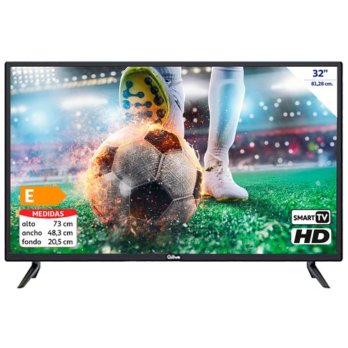 Televisión 81,28 cm (32") LED QILIVE Q32HS221B HD READY, SMART TV, WIFI, TDT T2, USB reproductor, 3HDMI, 60HZ.