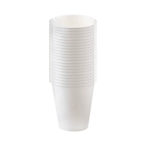 20 vasos  ACTUEL de cartón blanco.