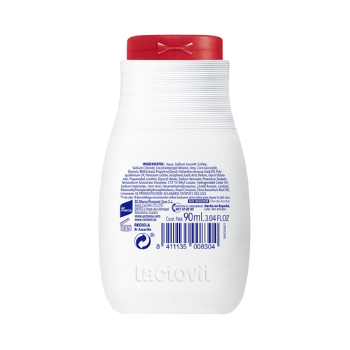 LACTOVIT Lactourea Gel reparador baño o ducha, para pieles secas y extra secas 90 ml.