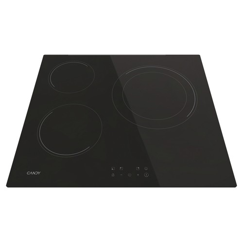 Placa radiante CANDY CH63DCC 3 zonas de cocción, ancho fuego grande 28cm, potencia: 5700w, 9 niveles de potencia por zona, A: 59cm.