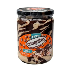 MURMUI Tarrina de cristal de helado de crema de cacahuete y chocolate Conguitos 550 ml.