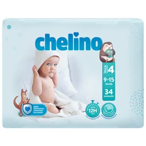 CHELINO Pañales talla 4 (9-15 kg) 34 uds.