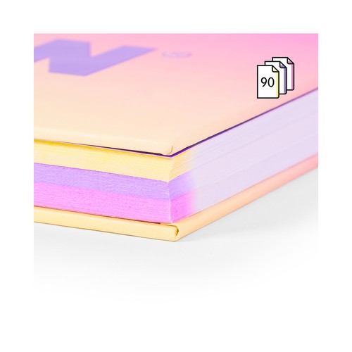 Cuaderno A4 tapa dura cuadriculado 5x5 mm 90 hojas 90 gr Sunset color turquesa. MILAN