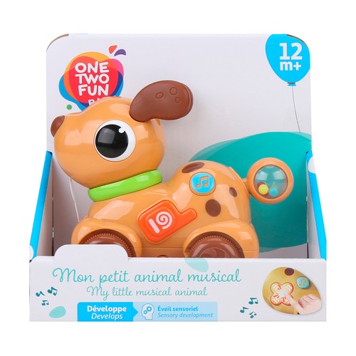 Mi pequeño animal Musical con rueda, ayuda al desarrollo sensorial, modelos surtidos +12 Meses ONE, TWO FUN Baby