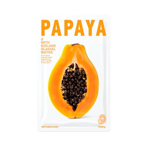 CNF Mascarilla facial efecto peeling con papaya y agua glacial de Islandia.