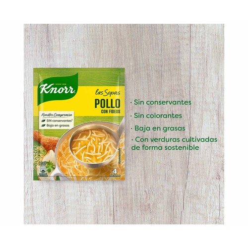 KNORR Sopa de pollo con fideos KNORR sobre de 63 g.