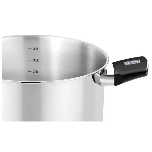 Olla de acero inoxidable Elite 24cm, con tapa de cristal, MONIX.