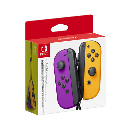 Set de mando Joy-Con izquierda y derecha para Nintendo Switch de color morado neón y naranja neón, NINTENDO.