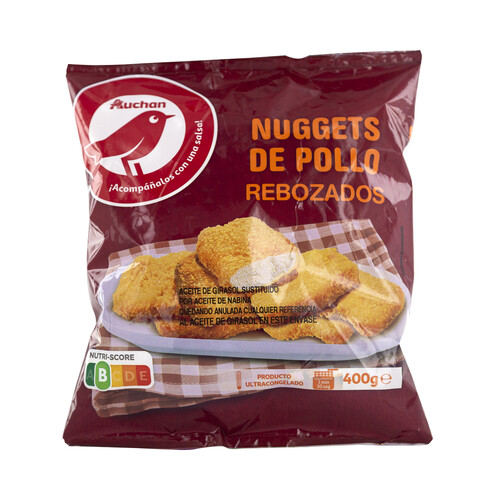 AUCHAN Nuggets de pollo rebozados y ultracongelados 400 g. Producto Alcampo