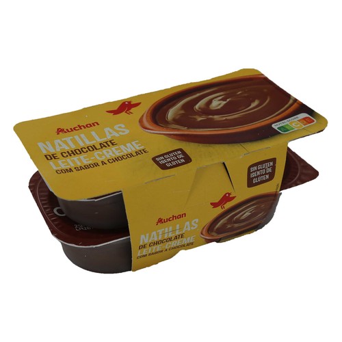 AUCHAN Natillas sabor a chocolate 4 x 125 g. Producto Alcampo