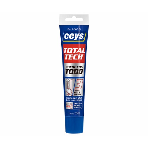 Adhesivo sellador blanco CEYS Total Tech, 125ml.