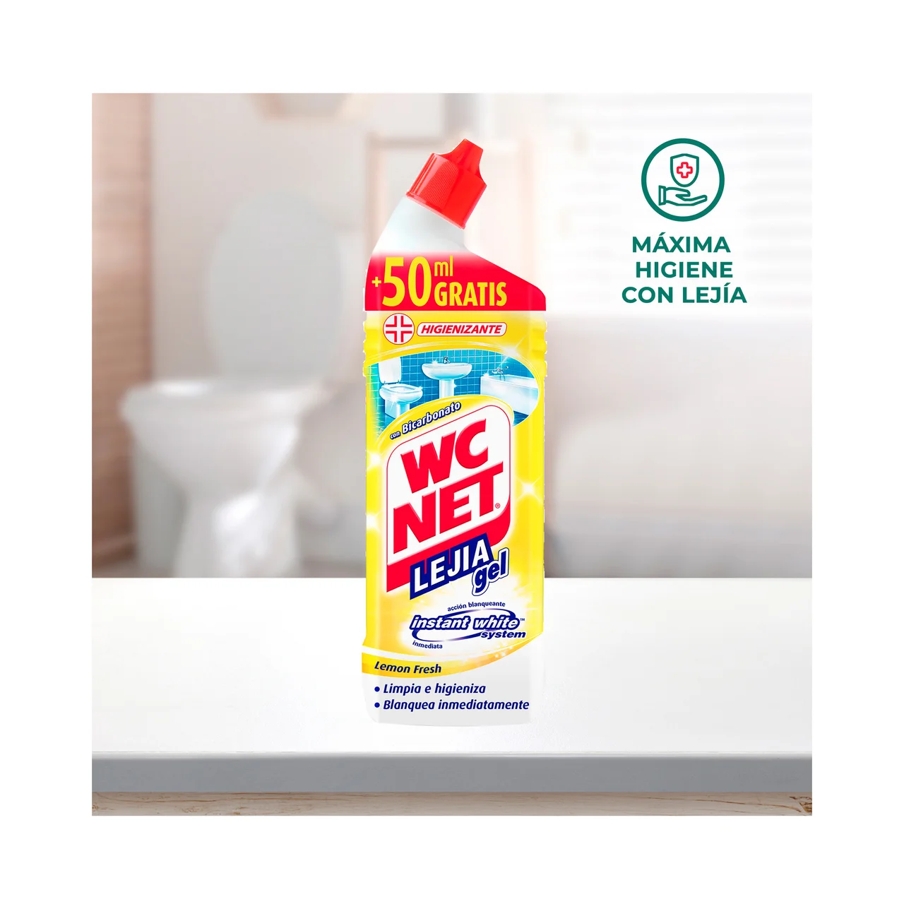 WC NET Gel limpiador WC blanco extra 750 ml.