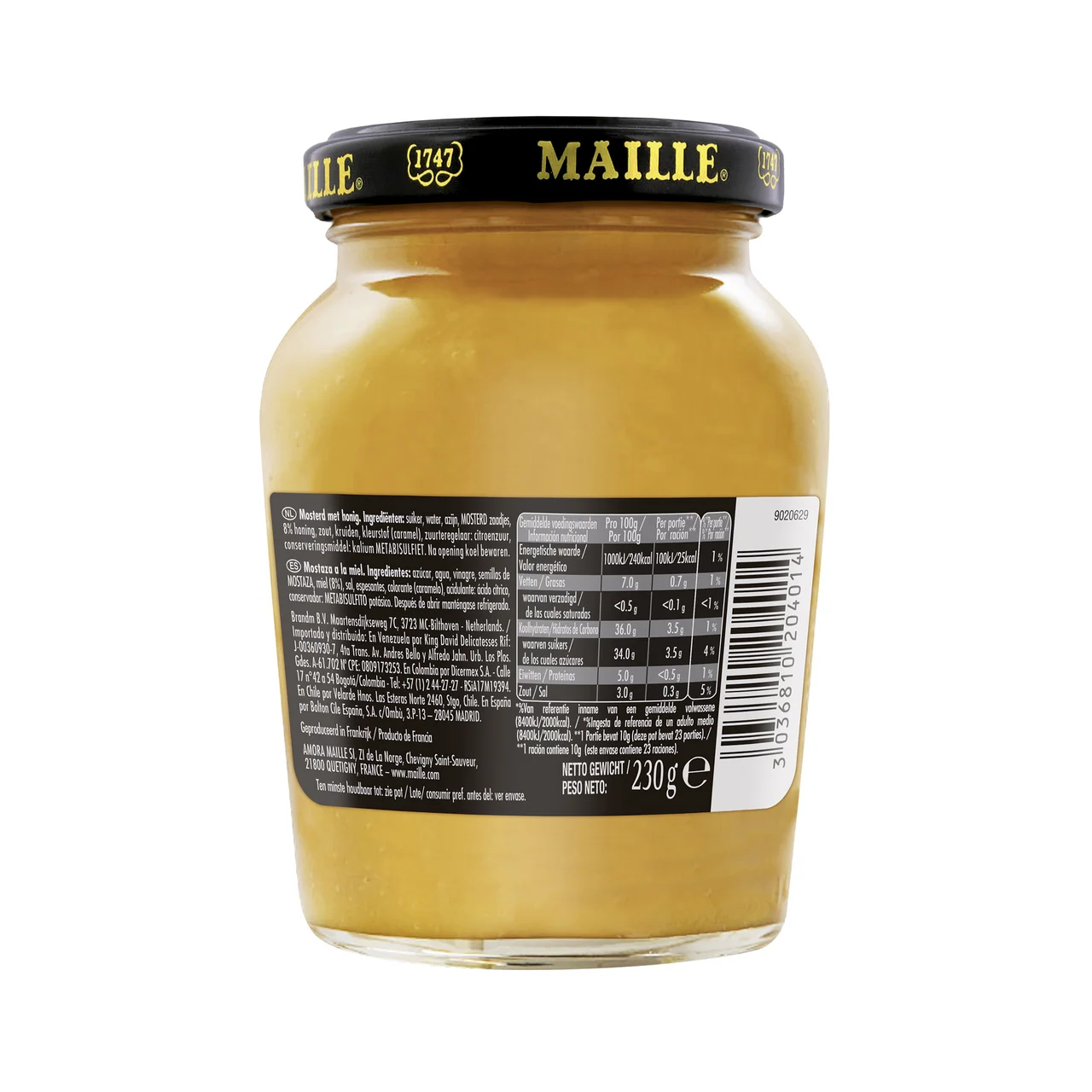 Mostaza a la miel frasco de 230 g.