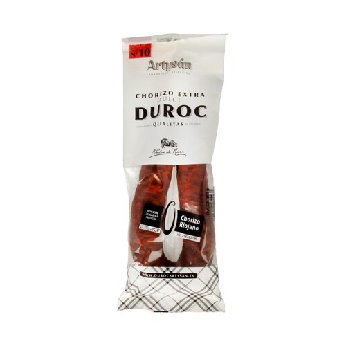 Sarta de chorizo dulce, de calidad extra e I.G.P Chorizo riojano DUROC 250 g.