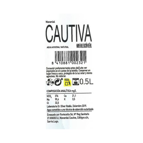 AQUA CÉLTIGOS Agua natural mineral 0.5 l