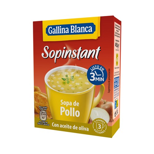 GALLINA BLANCA Sopinstant Sopa de pollo con pasta 3 uds. 17 g.