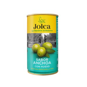 Imagen de JOLCA Aceitunas verdes manzanilla con sabor a anchoa con hueso 185 g.