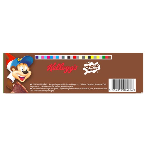 KELLOGG"S Choco krispies Cereales con sabor a chocolate enriquecidos en vitaminas y hierro 330 g.