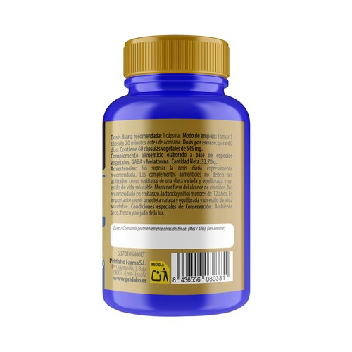 SANON Melatonina + Cáñamo (Amapola californiana, valeriana, GABA y semillas de cáñamo) 60 cáp. 545 gr
