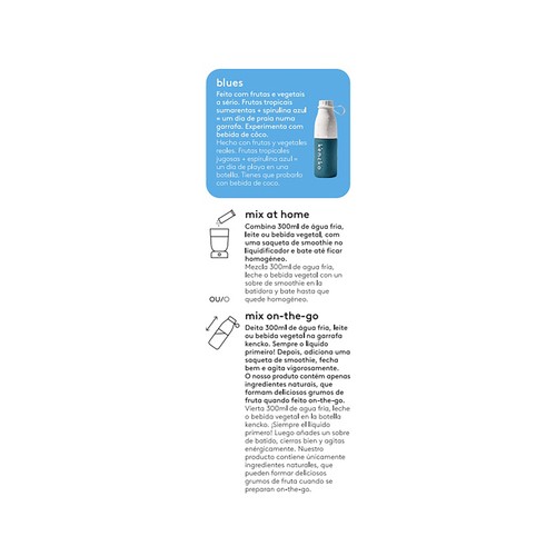 KENCKO Smoothie blues Preparado para batido de frutas ecológicas y espirulina azul 2 x 22 g.