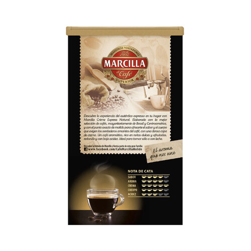 MARCILLA Café molido natural MARCILLA Crème Express 250 gr,