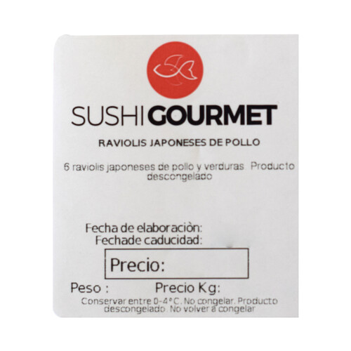 SUSHI GOURMET Raviolis japoneses rellenos de pollo SUSHI GOURMET 6 uds.